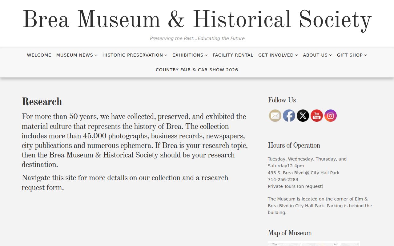 Brea city directory Brea Museum research collection and archive
