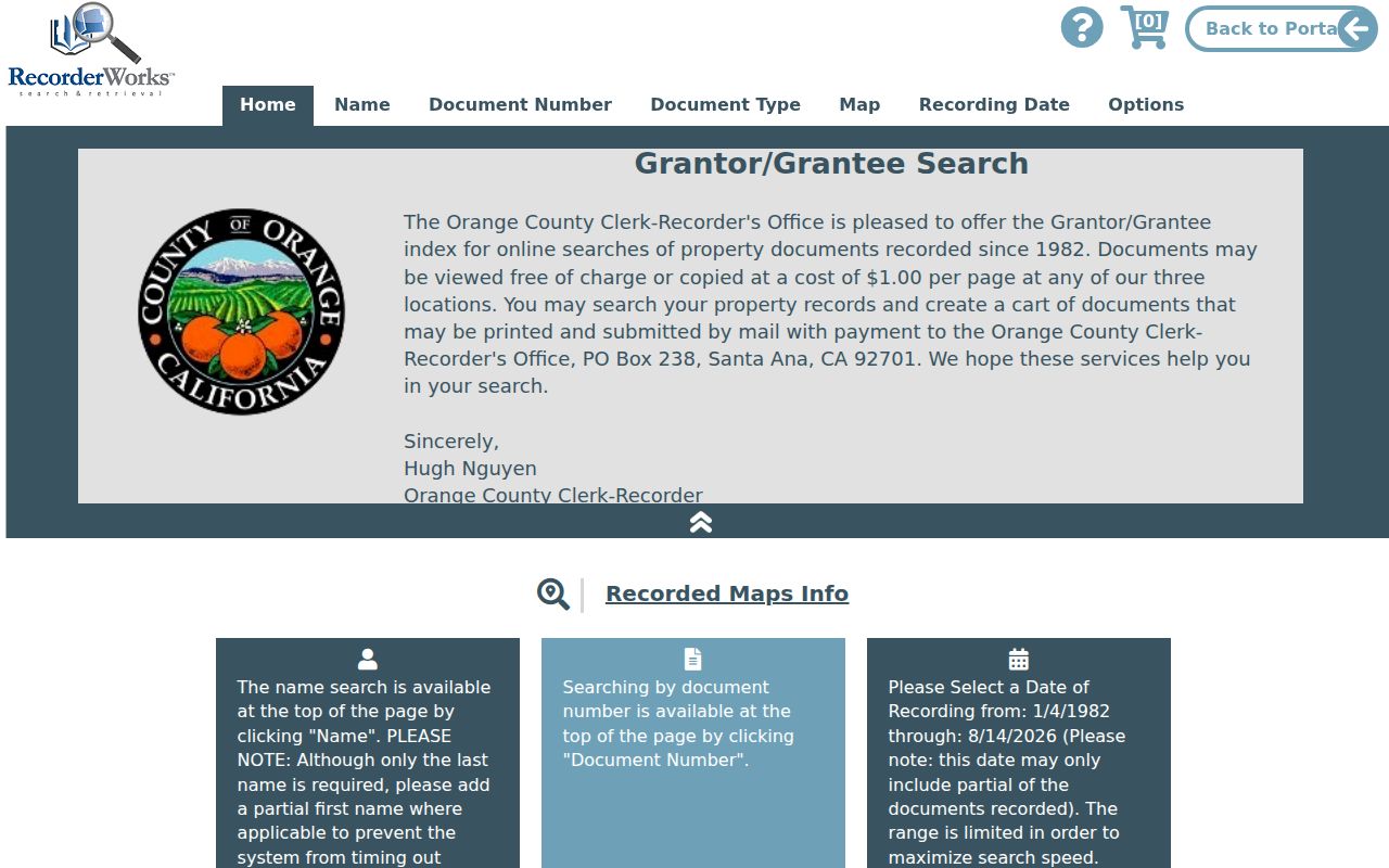 Brea residents directory Orange County Grantor-Grantee Index
