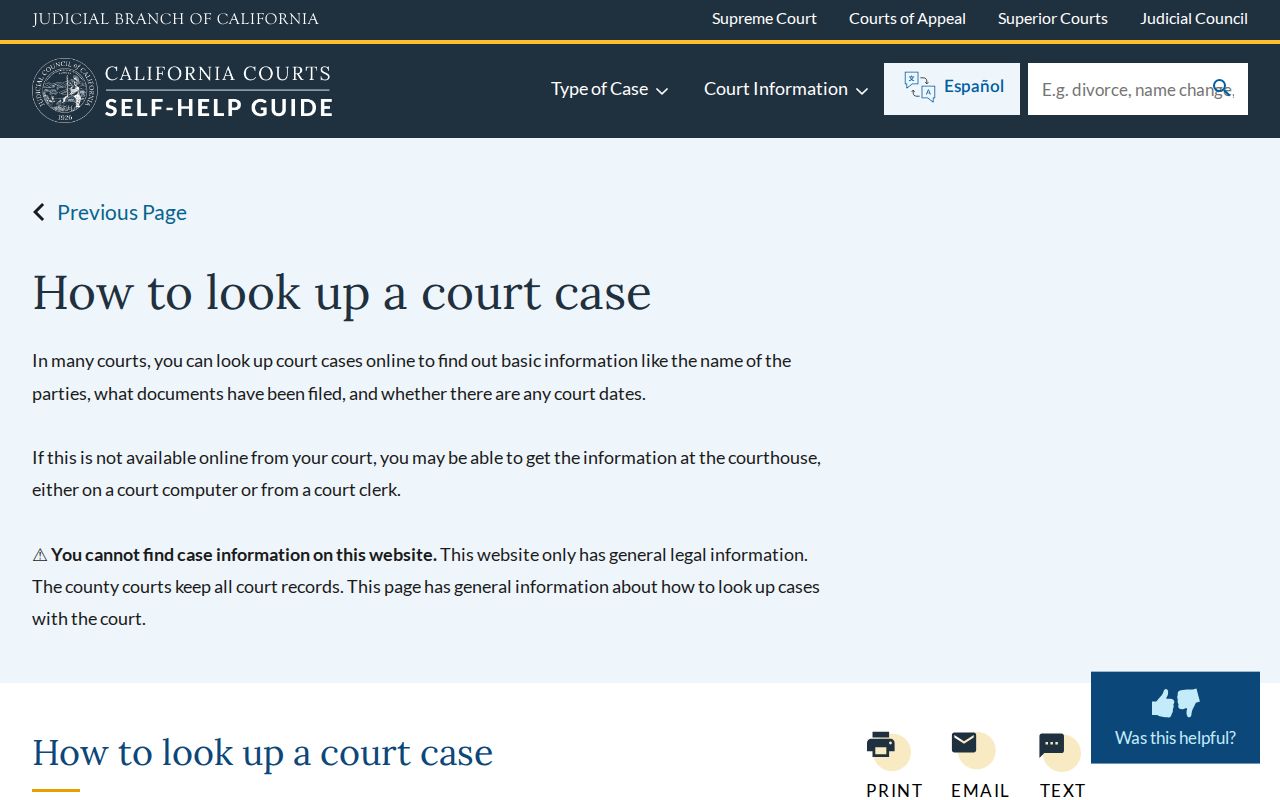 Brea neighbors California court case lookup guidance