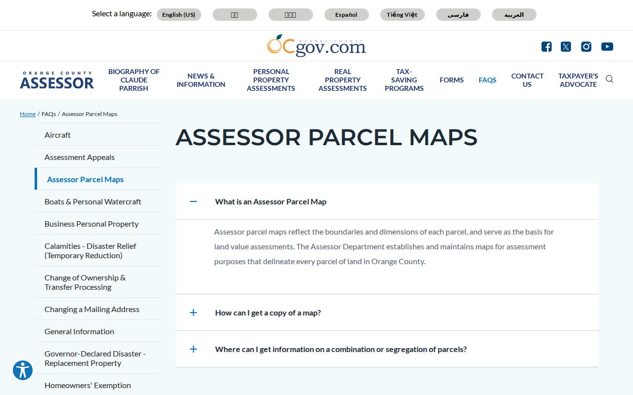 Brea street directory assessor parcel map guidance